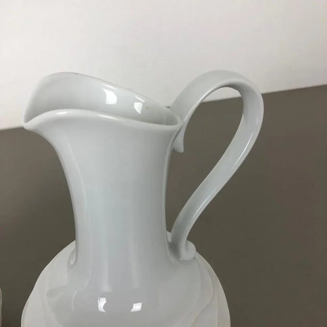 Op Art Biscuit Porcelain Jug Vases from Edelstein Bavaria, Germany, 1970s, Set of 2 For Sale - Image 6 of 14