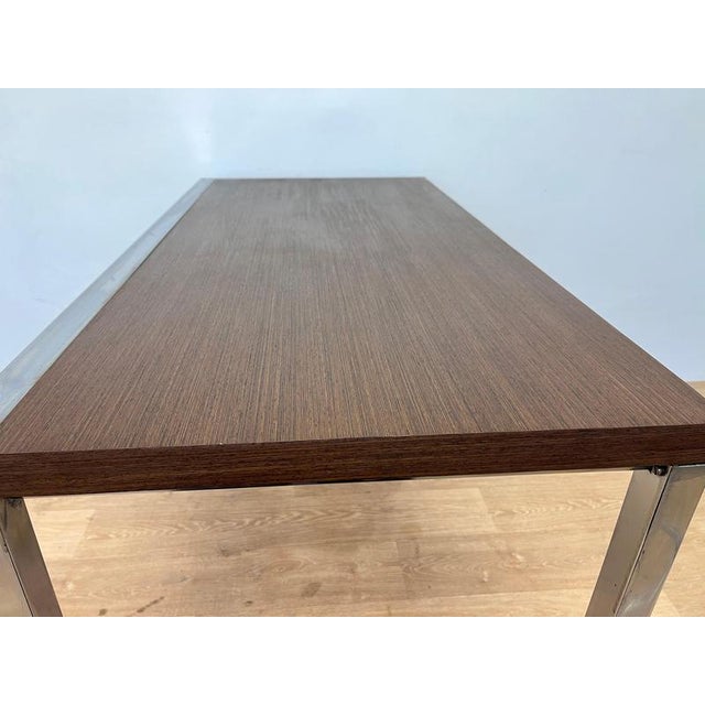 Brown Wenge Wood and Chrome Dining Table from Ladislav Vrátník, 1970s For Sale - Image 8 of 10