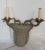 Metal Greyish Green Ceramic and Bronze Wall Sconce Candelabra by Guild Master For Sale - Image 7 of 7