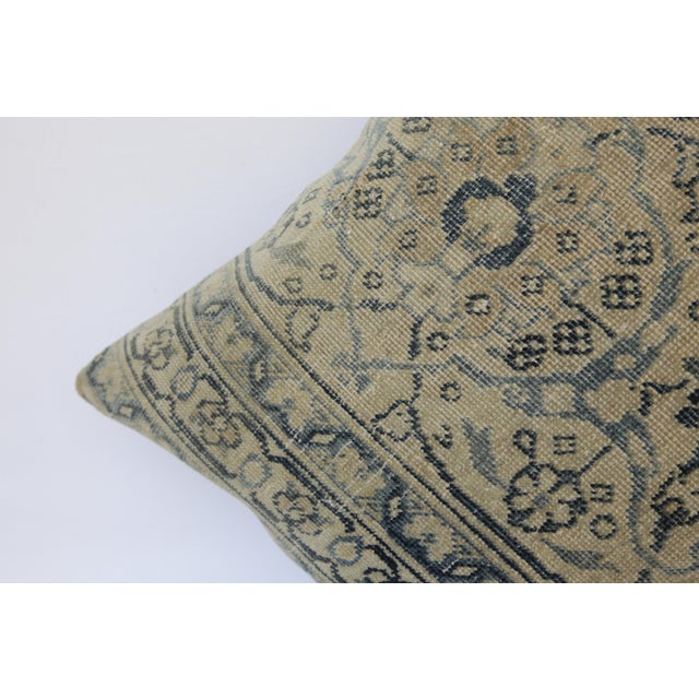 Navy Blue Handwoven Turkish Oushak Rug Pillow Cushion Cover -16'' X 16'' For Sale - Image 8 of 12