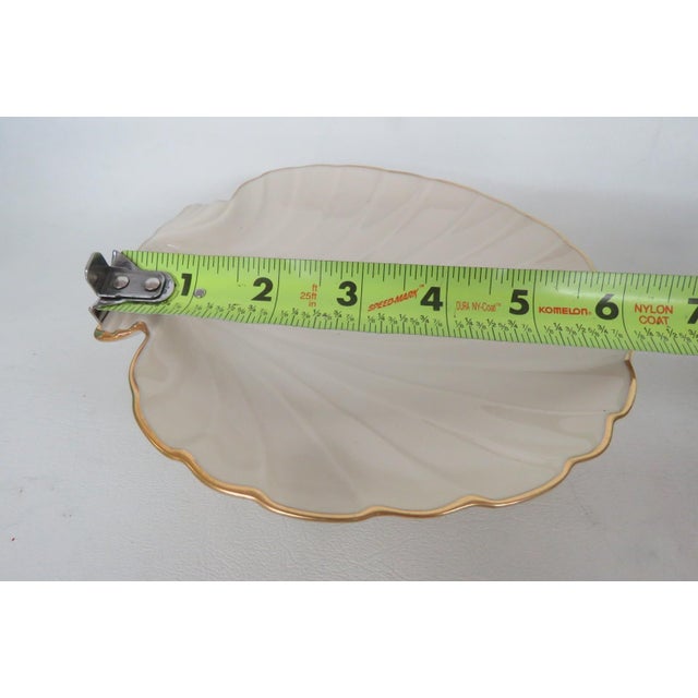 Late 20th Century Lenox Aegean Shell Shaped Ivory Porcelain Dishes 2 Pair With 24k Gold Trim For Sale - Image 11 of 11