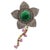 Large Floral Emerald Brooch With Rubies, Sapphires & Diamonds in 925 Silver For Sale - Image 11 of 14