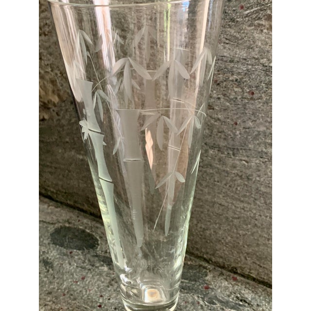 Late 20th Century Bamboo Pattern Etched Stemware - Set of Six For Sale - Image 11 of 11