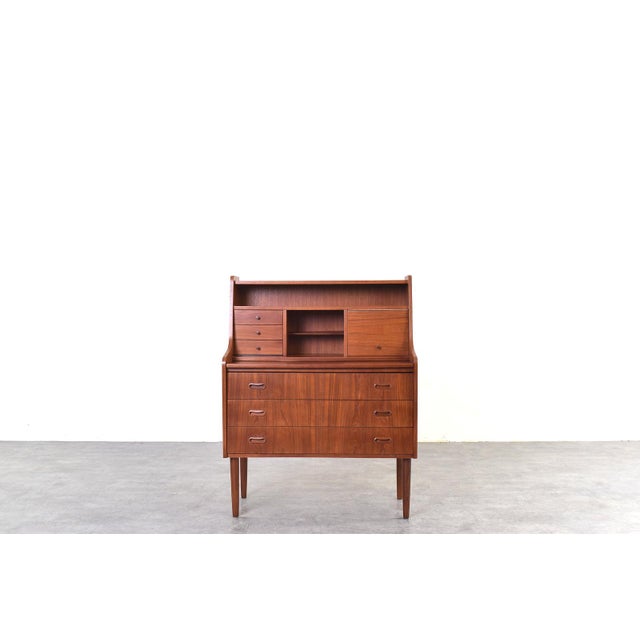 Brown Mid-Century Danish Teak Secretary, 1960s. For Sale - Image 8 of 18