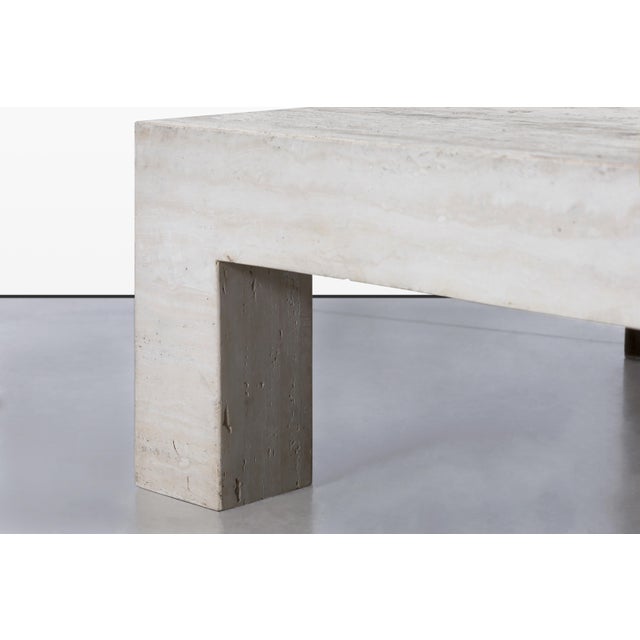 Vintage Italian Modern Sculptural Travertine Coffee Table, 1970s For Sale - Image 4 of 12
