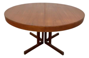 Mid-Century Danish Modern Round / Oval Teak Dining Table