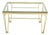 Geometric Frame Style Legs Rectangular Brass Plated Side Table w/ Glass Top For Sale