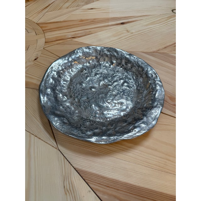 1970s Sculptural Silver-Tone Decorative Dish For Sale - Image 5 of 5