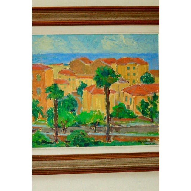 Willy Lindeberg, Coastal Town, 1960s, Oil on Panel For Sale - Image 4 of 11