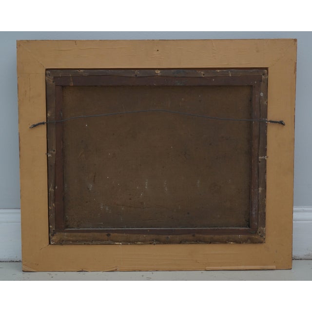 J. Cotton Oil on Canvas Painting of Noblemen by Fireplace - Signed For Sale - Image 11 of 11