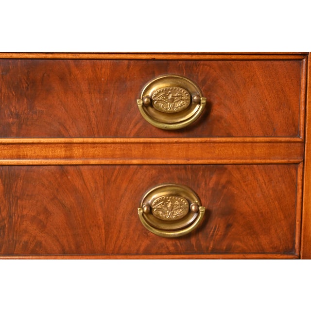 Flint & Horner Antique French Regency Louis XVI Flame Walnut and Burl Wood Bar Cabinet or Bookcase, Circa 1930s For Sale - Image 9 of 15