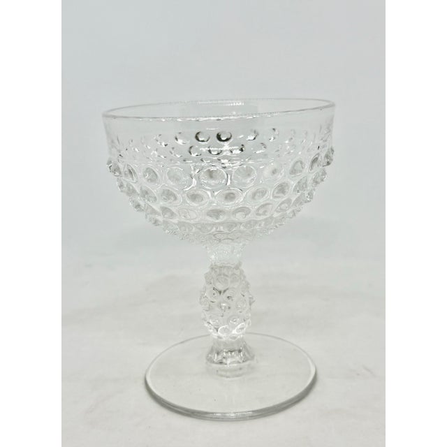 1930’s Duncan & Miller Hobnail Clear Pressed Glass 4 5/8” Champagne Tall Sherbet For Sale - Image 11 of 11
