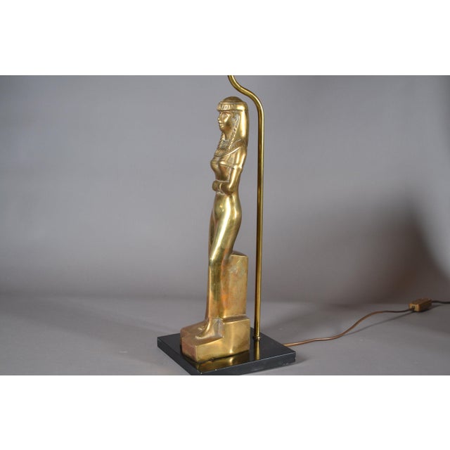 1970s Egyptian Revival Gilt Female Table Lamp, 1970s For Sale - Image 5 of 9