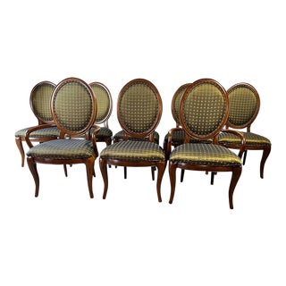Thomasville Bogart Collection Balloon Back Dining Chairs- Set of 8 For Sale