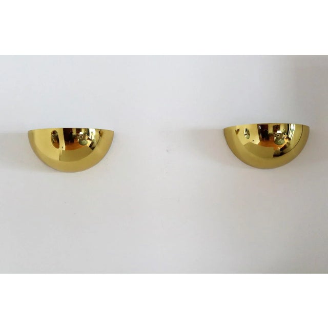 Italian Half Moon Wall Sconces in Brass, 1960s, Set of 2 For Sale - Image 4 of 16