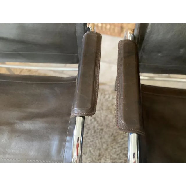 Set of Klinte Armchairs in Brown Leather by Tord Bjorklund, 1980 For Sale - Image 10 of 12