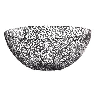 Seaflower Design Decorative Wrought Iron Bowl, 22.5" x 10" For Sale