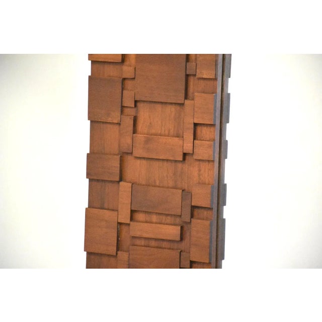 Brutalist Walnut Mirror For Sale - Image 4 of 7