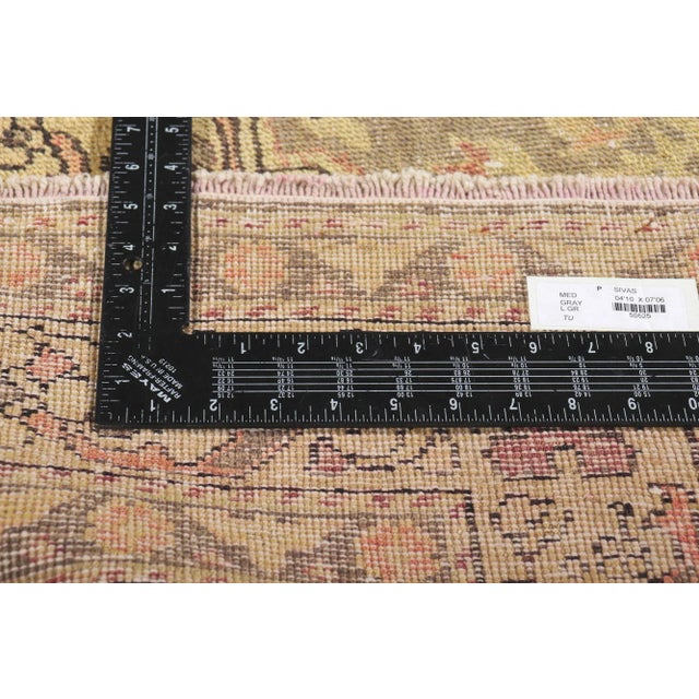Mid 20th Century Vintage Turkish Sivas Rug - 04'10 X 07'06 For Sale In Dallas - Image 6 of 9