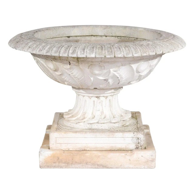 English Vintage 20th Century Cast Stone Fountain with Scoop and Foliage Motifs For Sale - Image 13 of 13