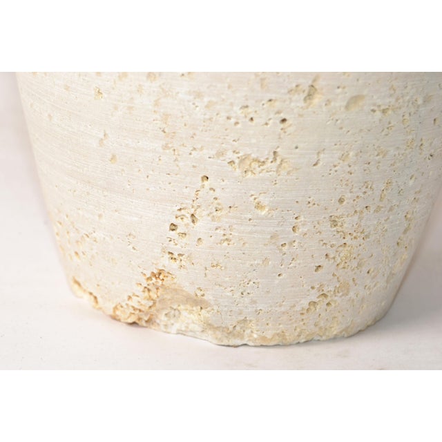 1970s Fratelli Manelli Style Venetia Classic Travertine Stone Cone Vase Raymor Italy For Sale - Image 11 of 12