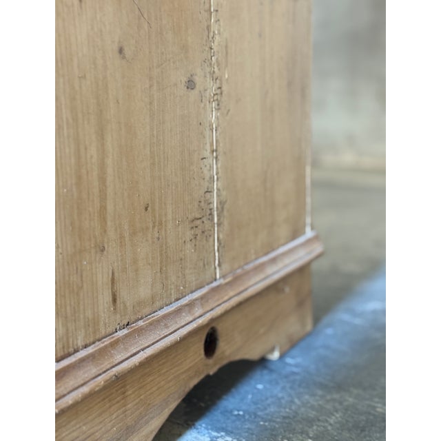 19th Century French Provincial Pine Armoire W/ Carved Details and Internal Drawers | Circa 1860 For Sale - Image 14 of 18