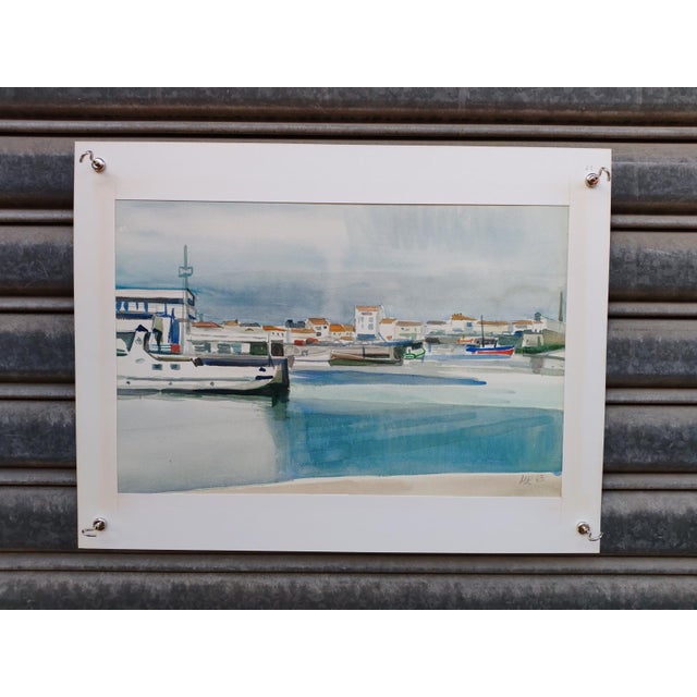 Michel Roubille, L'Île d'Yeu, 1983, Watercolor For Sale - Image 6 of 6