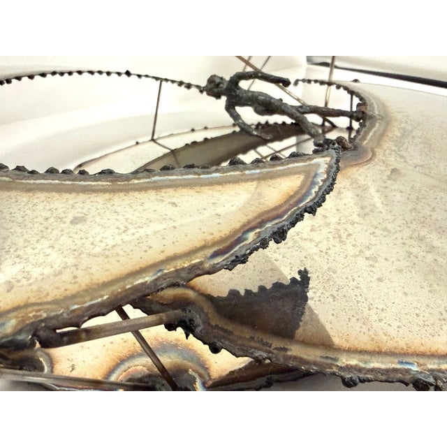 Metal 1970s Ron Isaacson MCM Metal Wall Sculpture Mirror 2/77 For Sale - Image 7 of 11