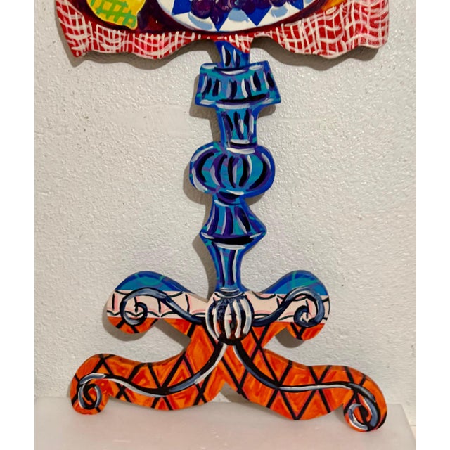 Amanda Watt, Pop Art Painting Carved Wall Sculpture Amanda Watt Breakfast Table Vibrant Color, c.1996 For Sale In Miami - Image 6 of 10