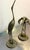 1960s-70s brass crane/heron statues/figurines; set of two. Some minor patina to metal in a few places as shown. Otherwise...