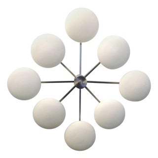 21st Century Otto Satin Nickel Matte White Murano Glass Flush Mount by Fabio LTD For Sale