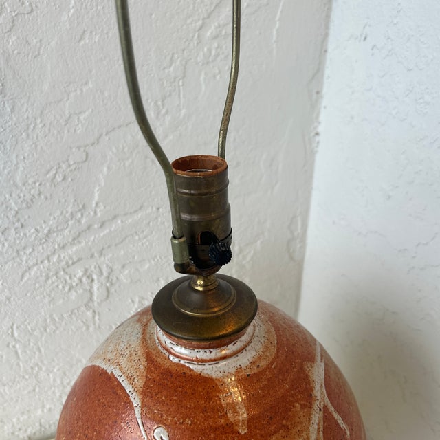 Ceramic Vintage Handmade Studio Pottery Table Lamp For Sale - Image 7 of 8