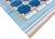 Sky Blue Handmade Cotton Geometric Area Rug, Sky Blue, Cream, Beige and Tan Dhurrie-88"x132" For Sale - Image 8 of 14