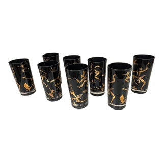 1950s Mid-Century Modern Federal Glasses Josephine Baker - Set of 8 For Sale