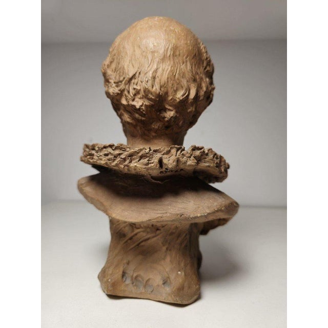 Late 19th Century Decorative Terracotta Bust of Cervantes, 1890-1910 For Sale - Image 5 of 8