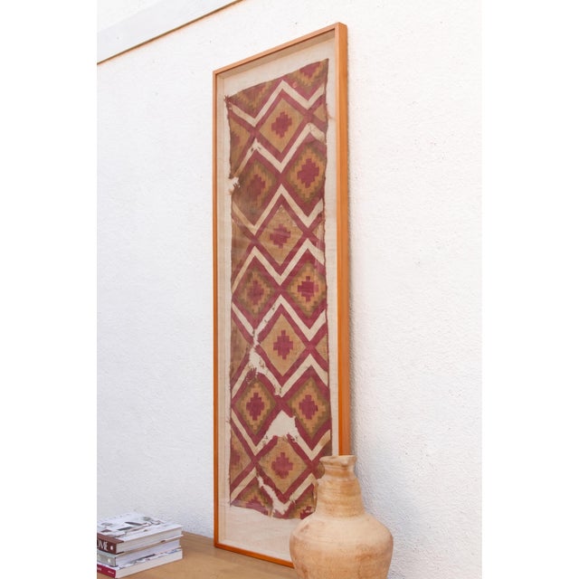 Folk Art Large Chancay Pre-Columbian Antique Framed Textile Art For Sale - Image 3 of 7