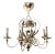 1950s Shabby Chic White and Gold Washed Chandelier For Sale