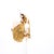 15mm cultured mabe pearl earrings set in 14K yellow gold with 0.48 carat round brilliant diamonds. Sculptural retro design...