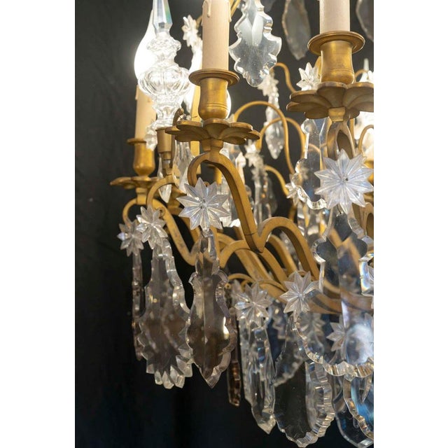 Large 19th Century Napoleon III Louis XV Chandelier in Bronze and Crystal For Sale - Image 3 of 10