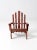 This is a vintage children's Adirondack chair. The rustic red wooden chair features the classic slat wood shape....
