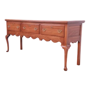 Henkel Harris Queen Anne Solid Walnut Sideboard Credenza, Newly Refinished