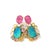 Bochic “Orient” Ruby, Opal & Multi Sapphires Earrings Set In 18K Gold & Silver - a pair For Sale - Image 9 of 12
