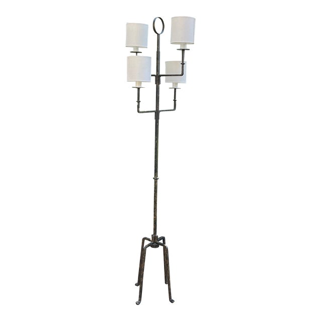 1950s Tommi Parzinger Sculptural Gilt Steel Floor Lamp For Sale