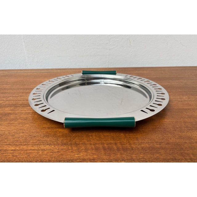 Gold Postmodern Metal Tray from Inoxbeck, Italy, 1980s For Sale - Image 8 of 18
