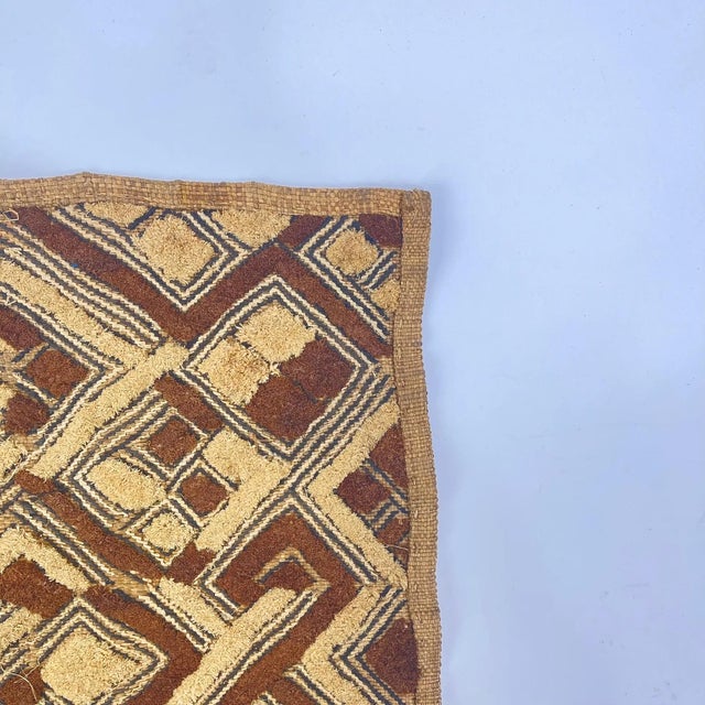 Early 20th Century Kuba Raffia Square Textile 21x19 inch For Sale - Image 4 of 6