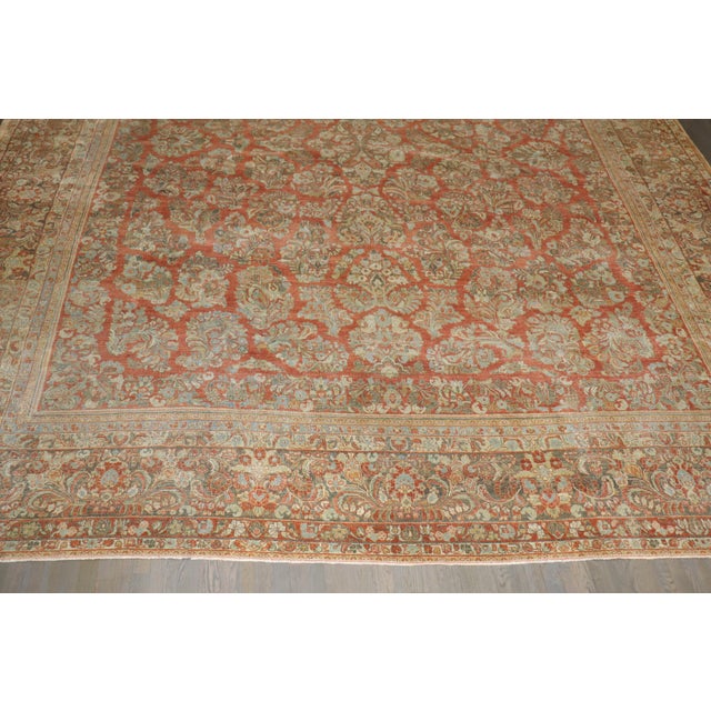 Square Antique Persian Sarouk, 13'6'' X 12'6'' For Sale In New York - Image 6 of 16