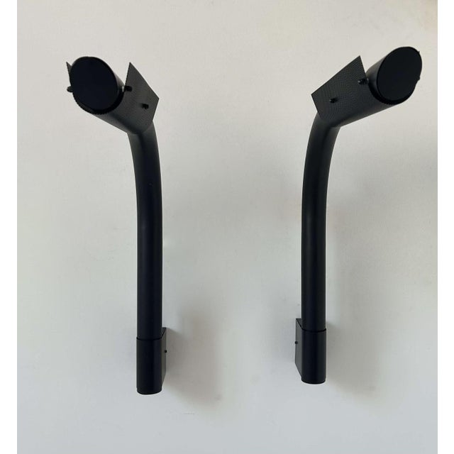 Metal Black and Perforated Tubular Metal Wall Lights from Parscot, France, 1980, Set of 2 For Sale - Image 7 of 17