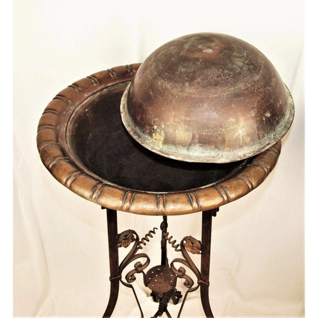 Brass Antique Art Nouveau Iron Brass and Copper Planters - A Pair For Sale - Image 8 of 13