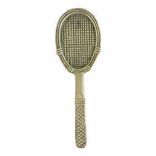 Late 20th Century Cast Brass Tennis Racket Door Knocker For Sale