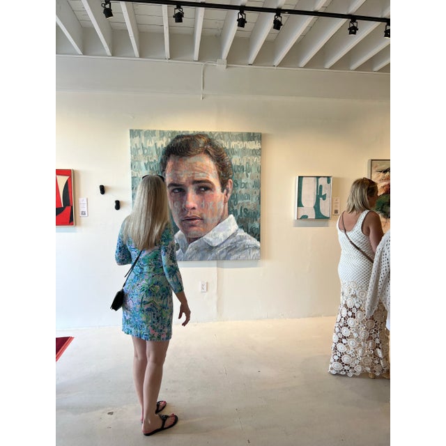 Realism Original Oil Painting of Marlon Brando by Christina Major For Sale - Image 3 of 3